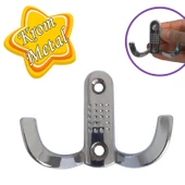 Klasik Noktalı Askı Krom Portmanto Askı Vestiyer Duvar Askısı Metal Dolap Elbise Askılığı thumbnail 1