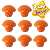 8 Adet Turuncu Mantar Düğme Kulp Çocuk Bebek Mobilya Çekmece Dolap Kapak Kulbu Metal Kulp Aksesuarları Vidalı thumbnail 1