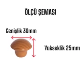 15 Adet Kayın Mantar Düğme Kulp Mobilya Çekmece Dolap Kapak Kulbu Metal Kulp Aksesuarları Vidalı - 3