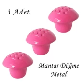 3 Adet Pembe Noktalı Mantar Düğme Kulp Çocuk Bebek Mobilya Çekmece Dolap Kapak Kulbu Metal Kulp Aksesuarları Vidalı thumbnail 1