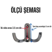 6 Adet Noktalı Askı Krom Portmanto Askı Vestiyer Duvar Askısı Metal Dolap Elbise Askılığı thumbnail 3