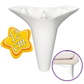 Zelve 12 cm Beyaz Lüx Mobilya Kanepe Sehpa Ünite Koltuk Ayağı Baza Ayak - 1