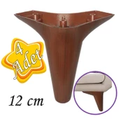 4 Adet Zelve 12 cm Ceviz Ahşap Desenli Lüx Mobilya Kanepe Sehpa Ünite Koltuk Ayağı Baza Ayak thumbnail 1