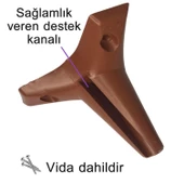 8 Adet Zelve 12 cm Kahverengi Lüx Mobilya Kanepe Sehpa Ünite Koltuk Ayağı Baza Ayak thumbnail 4