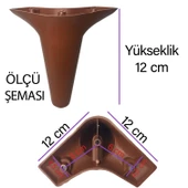 Zelve 12 cm Kahverengi Lüx Mobilya Kanepe Sehpa Ünite Koltuk Ayağı Baza Ayak - 3