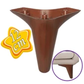 Zelve 12 cm Ceviz Ahşap Desenli Lüx Mobilya Kanepe Sehpa Ünite Koltuk Ayağı Baza Ayak - 1