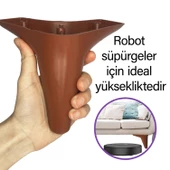 4 Adet Zelve 12 cm Kahverengi Lüx Mobilya Kanepe Sehpa Ünite Koltuk Ayağı Baza Ayak thumbnail 2