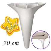 4 Adet Zelve 20 cm Beyaz Lüx Mobilya Kanepe Sehpa Ünite Koltuk Ayağı Baza Ayak thumbnail 1