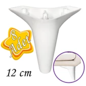 8 Adet Zelve 12 cm Beyaz Lüx Mobilya Kanepe Sehpa Ünite Koltuk Ayağı Baza Ayak thumbnail 1