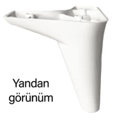 8 Adet Zelve 12 cm Beyaz Lüx Mobilya Kanepe Sehpa Ünite Koltuk Ayağı Baza Ayak thumbnail 5