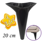 4 Adet Zelve 20 cm Siyah Lüx Mobilya Kanepe Sehpa Ünite Koltuk Ayağı Baza Ayak - 1