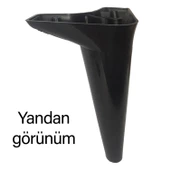 8 Adet Zelve 20 cm Siyah Lüx Mobilya Kanepe Sehpa Ünite Koltuk Ayağı Baza Ayak - 5