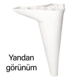 Zelve 20 cm Beyaz Lüx Mobilya Kanepe Sehpa Ünite Koltuk Ayağı Baza Ayak - 5