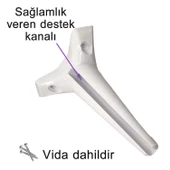 4 Adet Zelve 20 cm Beyaz Lüx Mobilya Kanepe Sehpa Ünite Koltuk Ayağı Baza Ayak thumbnail 4