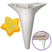 Zelve 20 cm Beyaz Lüx Mobilya Kanepe Sehpa Ünite Koltuk Ayağı Baza Ayak - 1