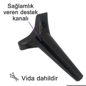 4 Adet Zelve 20 cm Siyah Lüx Mobilya Kanepe Sehpa Ünite Koltuk Ayağı Baza Ayak - 4