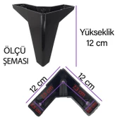 Serdivan 12 cm Siyah Lüx Mobilya Kanepe Sehpa Ünite Koltuk Ayağı Baza Ayak - 3