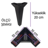 Serdivan 20 cm Siyah Lüx Mobilya Kanepe Sehpa Ünite Koltuk Ayağı Baza Ayak - 3
