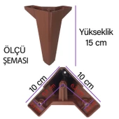 Serdivan 15 cm Ceviz Ahşap Desenli Lüx Mobilya Kanepe Sehpa Ünite Koltuk Ayağı Baza Ayak - 3