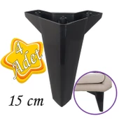 4 Adet Serdivan 15 cm Siyah Lüx Mobilya Kanepe Sehpa Ünite Koltuk Ayağı Baza Ayak thumbnail 1