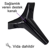 4 Adet Zelve 15 cm Siyah Lüx Mobilya Kanepe Sehpa Ünite Koltuk Ayağı Baza Ayak - 4
