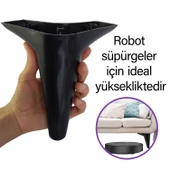 4 Adet Zelve 15 cm Siyah Lüx Mobilya Kanepe Sehpa Ünite Koltuk Ayağı Baza Ayak - 2