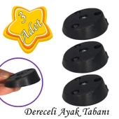 3 Adet Dereceli Ayak Tabanı Siyah Mobilya Masa Sehpa Ayağı Bağlantı Aparatı Açılı  Plastik thumbnail 1