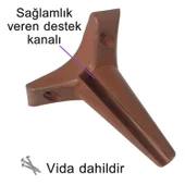 4 Adet Zelve 15 cm Ceviz Ahşap Desenli Lüx Mobilya Kanepe Sehpa Ünite Koltuk Ayağı Baza Ayak - 4