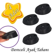 4 Adet Dereceli Ayak Tabanı Siyah Mobilya Masa Sehpa Ayağı Bağlantı Aparatı Açılı  Plastik thumbnail 1