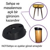 3 Adet Dereceli Ayak Tabanı Siyah Mobilya Masa Sehpa Ayağı Bağlantı Aparatı Açılı  Plastik thumbnail 2