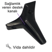 Zelve 12 cm Siyah Lüx Mobilya Kanepe Sehpa Ünite Koltuk Ayağı Baza Ayak - 4