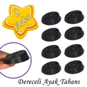 8 Adet Dereceli Ayak Tabanı Siyah Mobilya Masa Sehpa Ayağı Bağlantı Aparatı Açılı  Plastik thumbnail 1