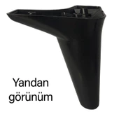 4 Adet Zelve 12 cm Siyah Lüx Mobilya Kanepe Sehpa Ünite Koltuk Ayağı Baza Ayak - 5