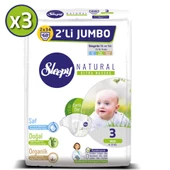 Sleepy Natural Bebek Bezi 3 Beden Midi 3X2'li Jumbo 204 Adet - 2