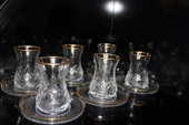 Altın Yaldızlı 12 Parça 6'lı Özel Seri Yeni Seri Model Çay Seti - 7