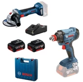 Bosch GDX 180-Li + Bosch GWS 180-Li Çift Akü 18V 2 x 4,0 Ah 0615990N1U - 1