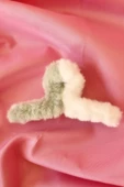 3 lü Peluş Renkli Kadın Toka - 3