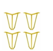 Grande Home Side Metal Ahşap ve Kütük Sehpa Ayağı 15 cm Gold 4 Adet - 1