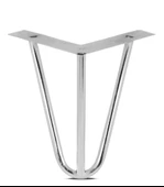 Grande Home Side Metal Ahşap ve Kütük Sehpa Ayağı 15 cm Krom 4 Adet - 2
