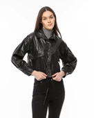 Morden Standart Kesim Deri Ceket - 4