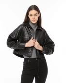 Morden Standart Kesim Deri Ceket - 2