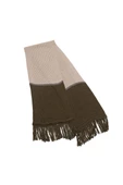 Peraluna SORREL SCARF Çizgi Detaylı Püsküllü Kadın Triko Atkı - Sütlü Kahve - 6