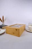 Digithome Bambu Çay Kutusu 8 Bölmeli Kapaklı Bitki Çayı Saklama Kabı Kahverengi - F/5 C1-1-289 - 3