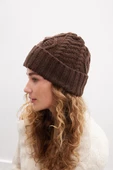 Peraluna TWINKLE BEANIE Saç Örgü Kadın Triko Bere - Kahve - 3
