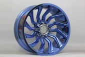 R1 Wheels 22 inç 6*139.7 ET44 Mavi Krom Jant Takımı (J-888) - 1