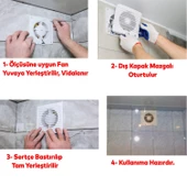 Dekoratif Banyo Wc Havalandırma Aspiratörü Fanı Kirli Hava Kötü Koku Fanı Plastik Vantilatör 145 mm - 7