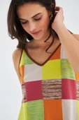 Peraluna BONJO DRESS Askılı Yazlık Kadın Triko Elbise - Çok Renkli - 4