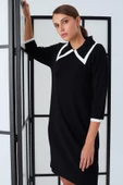 Peraluna GRACE DRESS Rahat Kesim A Form Rayon Kadın Triko Elbise - Siyah - 6