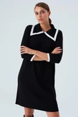 Peraluna GRACE DRESS Rahat Kesim A Form Rayon Kadın Triko Elbise - Siyah - 2
