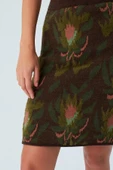 Peraluna FIORI SKIRT Çiçek Desenli Diz Hizası Kadın Triko Etek - Çok Renkli - 3